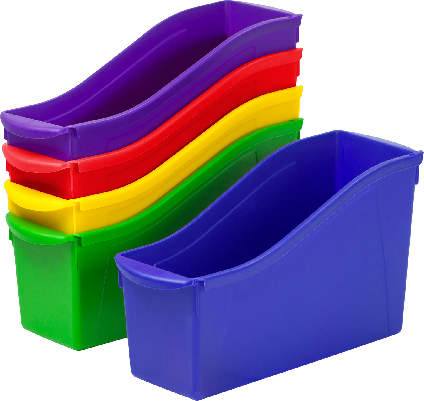 Storex Large Plastic Book and Magazine Bin, Red, 6-Pack Furniture > Cabinets & Storage > Magazine Racks Storex Assorted Colors 5