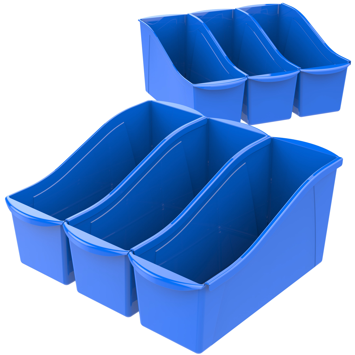 Storex Large Plastic Book and Magazine Bin, Red, 6-Pack Furniture > Cabinets & Storage > Magazine Racks Storex Blue 6
