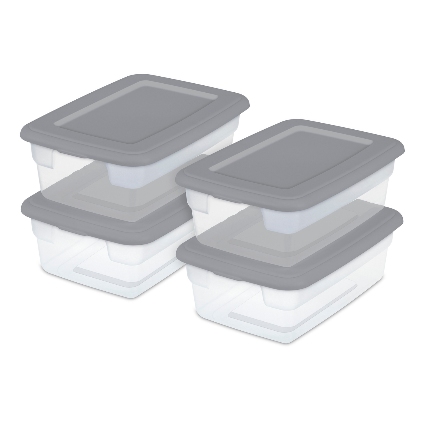 Sterilite 3 Gallon Plastic Storage Box, Gray and Clear, 16 Count Furniture > Cabinets & Storage > Storage Chests Sterilite 4