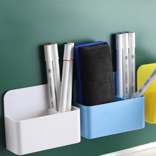 2 Magnetic Dry Erase Marker Pen Holders, Dry Erase and Pen Storage Bags for Whiteboards, Refrigerators, Metal Lockers and Cabinets, White + Blue Furniture > Cabinets & Storage > Storage Cabinets & Lockers Feiona white+blue