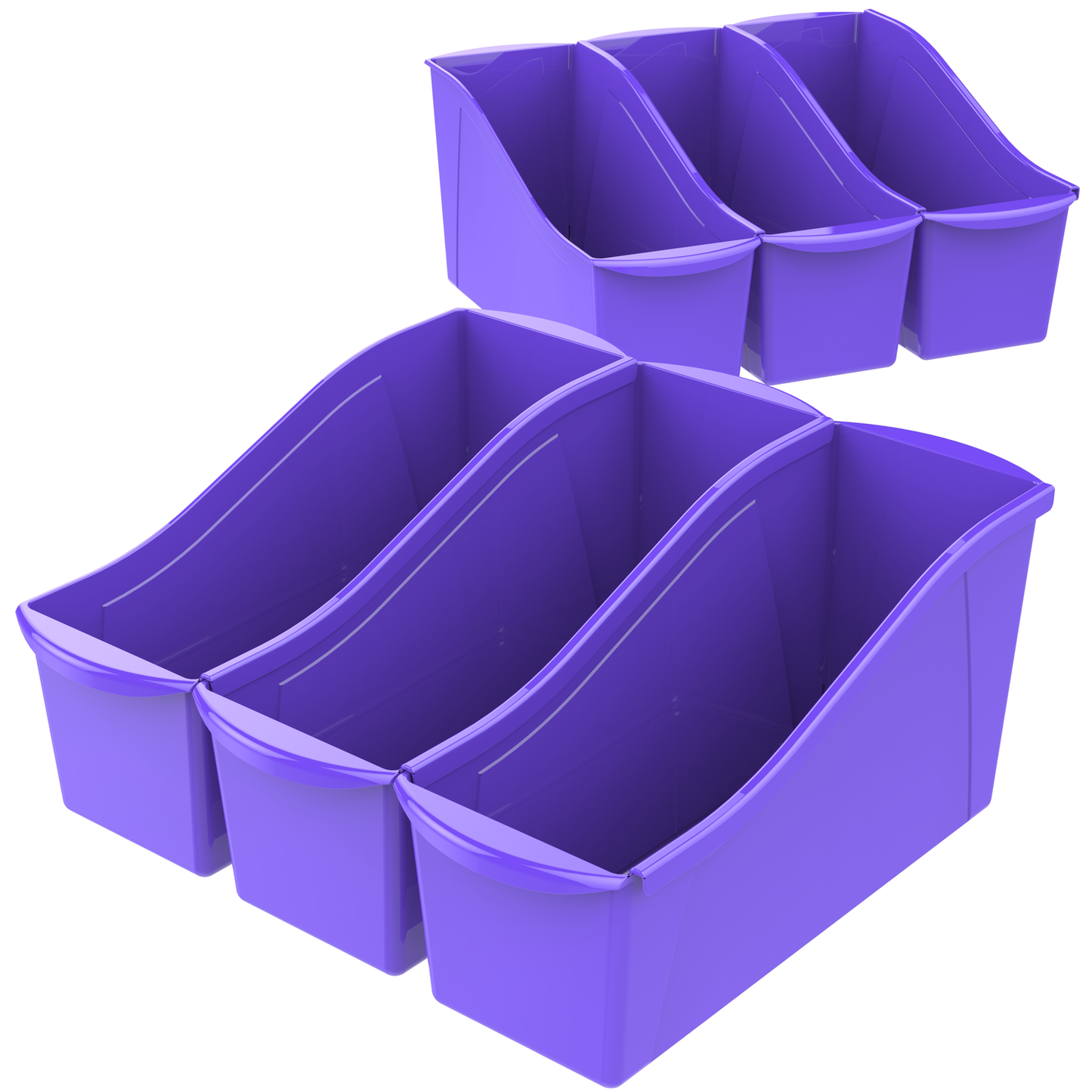 Storex Large Plastic Book and Magazine Bin, Red, 6-Pack Furniture > Cabinets & Storage > Magazine Racks Storex Purple 6