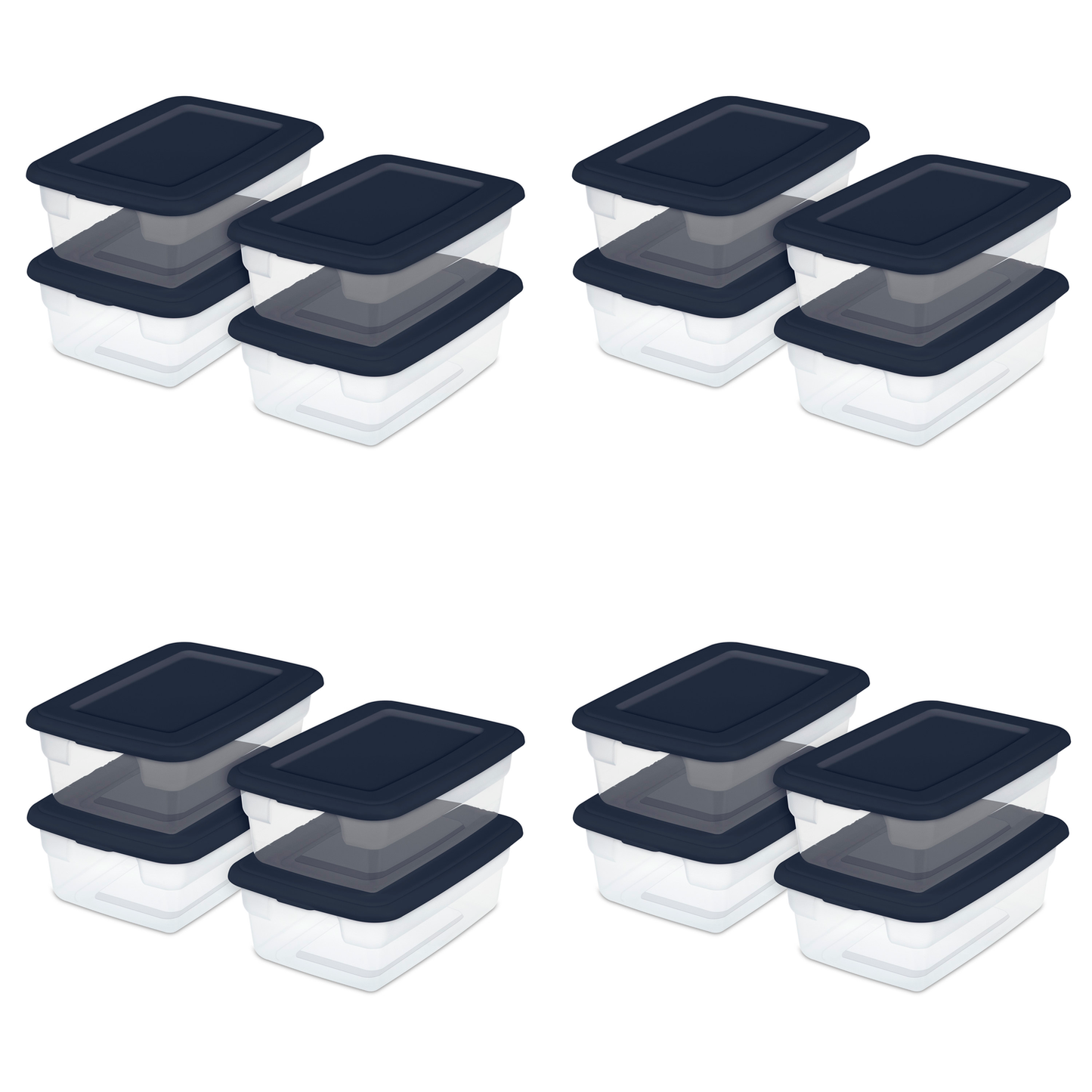 Sterilite Plastic 12 Qt. Storage Box Blush Pink Set of 16 Furniture > Cabinets & Storage > Storage Chests Sterilite 16.0 Blue