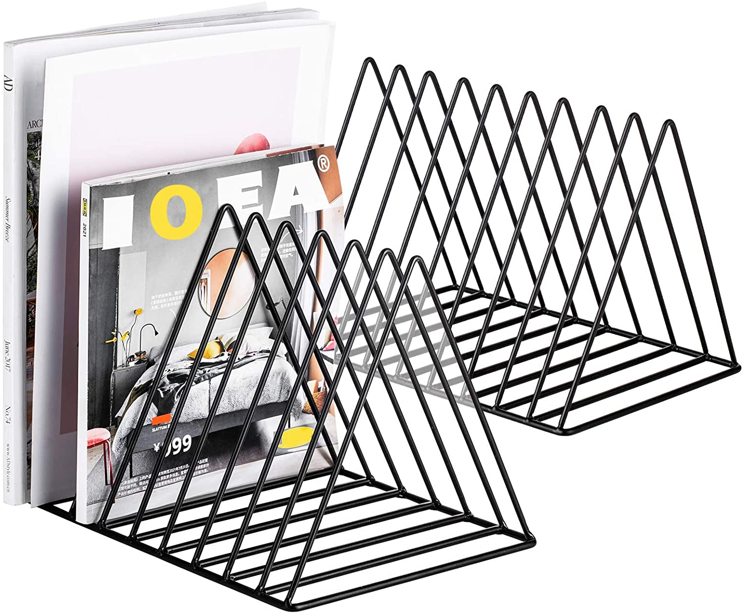 Yirtree File Organizer Triangle Iron Desktop Storage Book Rack Bookshelf Copper Magazine Newspaper Holder Art Desktop Organizer Rack,Nordic Style Triangle Iron Storage Rack Furniture > Cabinets & Storage > Magazine Racks LIKE DESIGN Golden