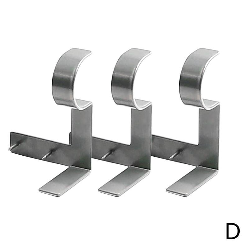 Single Center Support Curtain Rod Bracket Double Hang Curtain Rod Center Support Bracket Iron Plate Frame Curtain Rod Bracket Furniture > Cabinets & Storage > Ironing Centers wartleves Silver three-piece suit