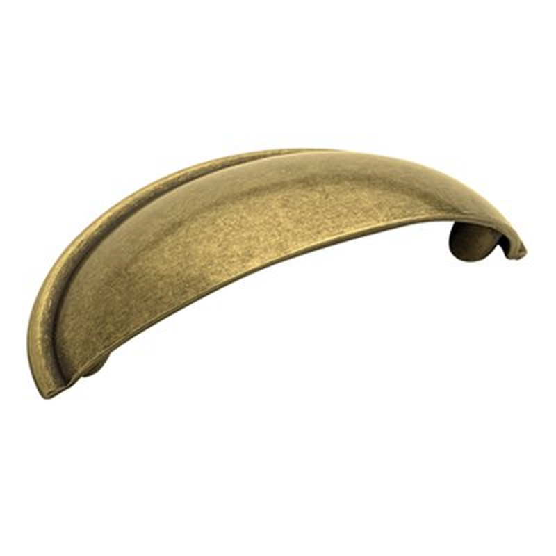 Amerock Cup Pulls 2-1/2 in (64 Mm) Center-To-Center Polished Brass Cabinet Cup Pull Furniture > Cabinets & Storage > Ironing Centers Amerock Burnished Brass 1