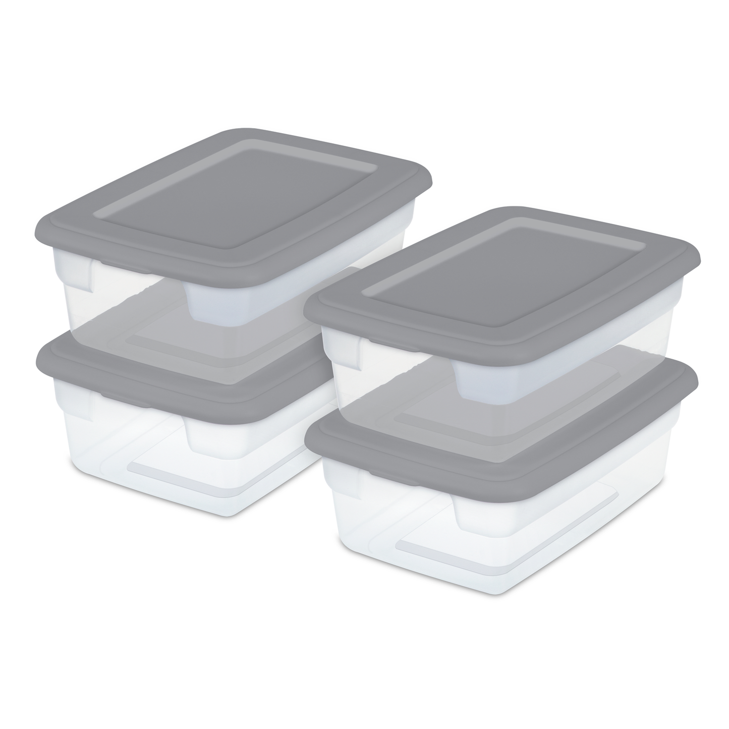 Sterilite 3 Gallon Plastic Storage Box, Gray and Clear, 16 Count Furniture > Cabinets & Storage > Storage Chests Sterilite 16