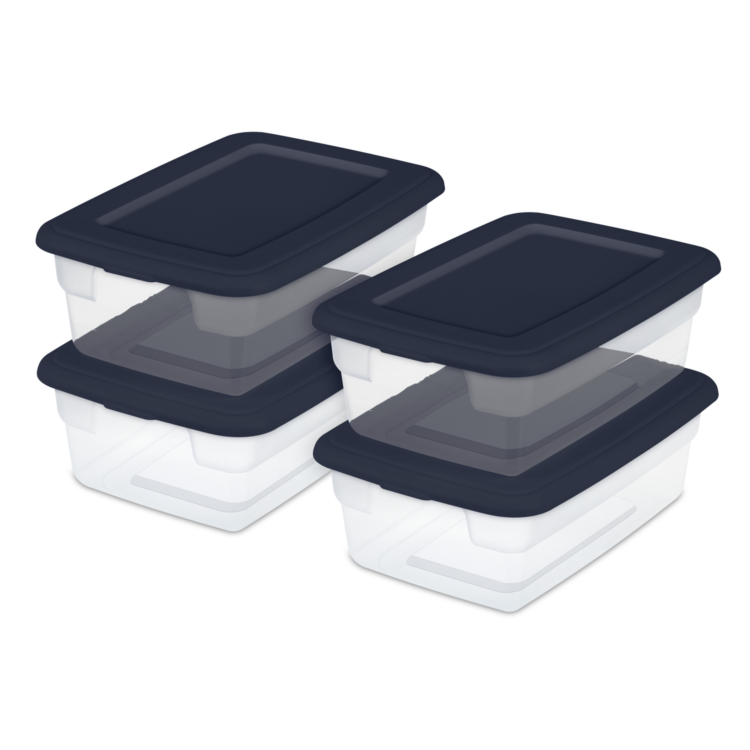 Sterilite Plastic 12 Qt. Storage Box Blush Pink Set of 16 Furniture > Cabinets & Storage > Storage Chests Sterilite 4 Blue Cove