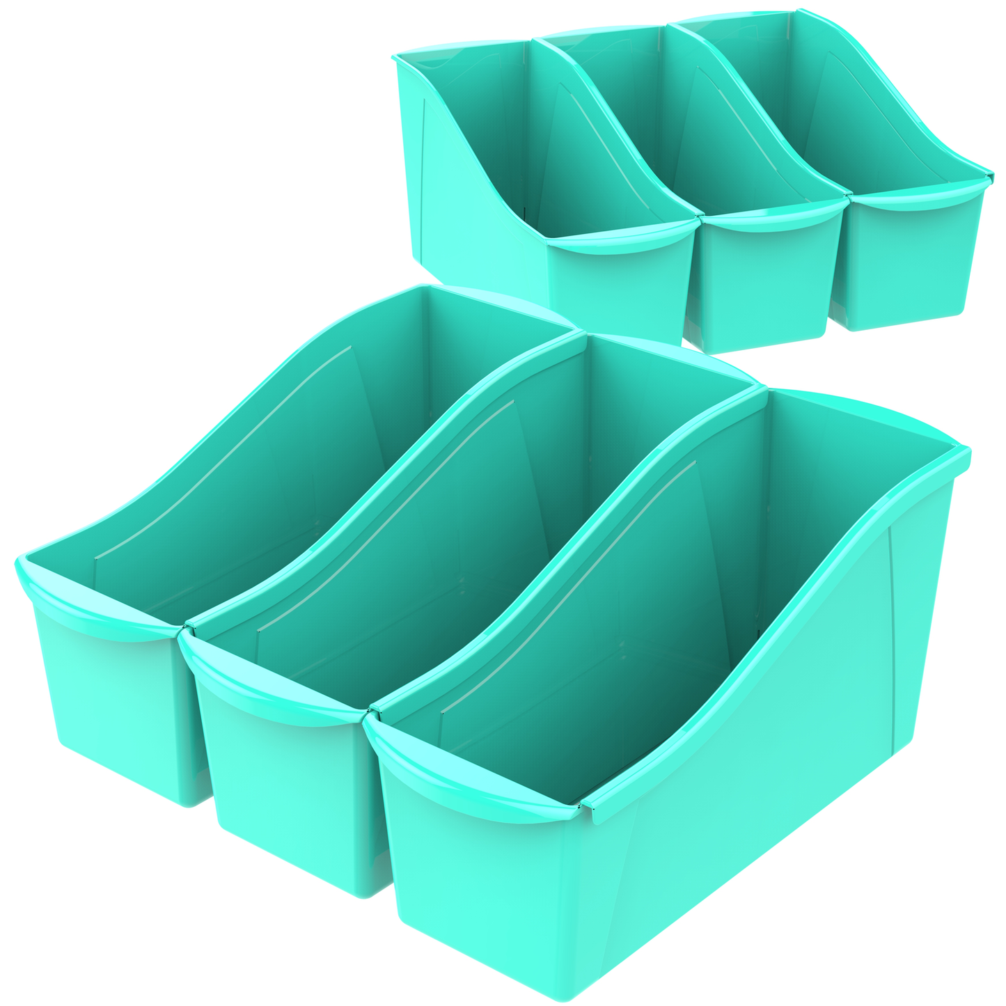 Storex Large Plastic Book and Magazine Bin, Red, 6-Pack Furniture > Cabinets & Storage > Magazine Racks Storex Teal 6