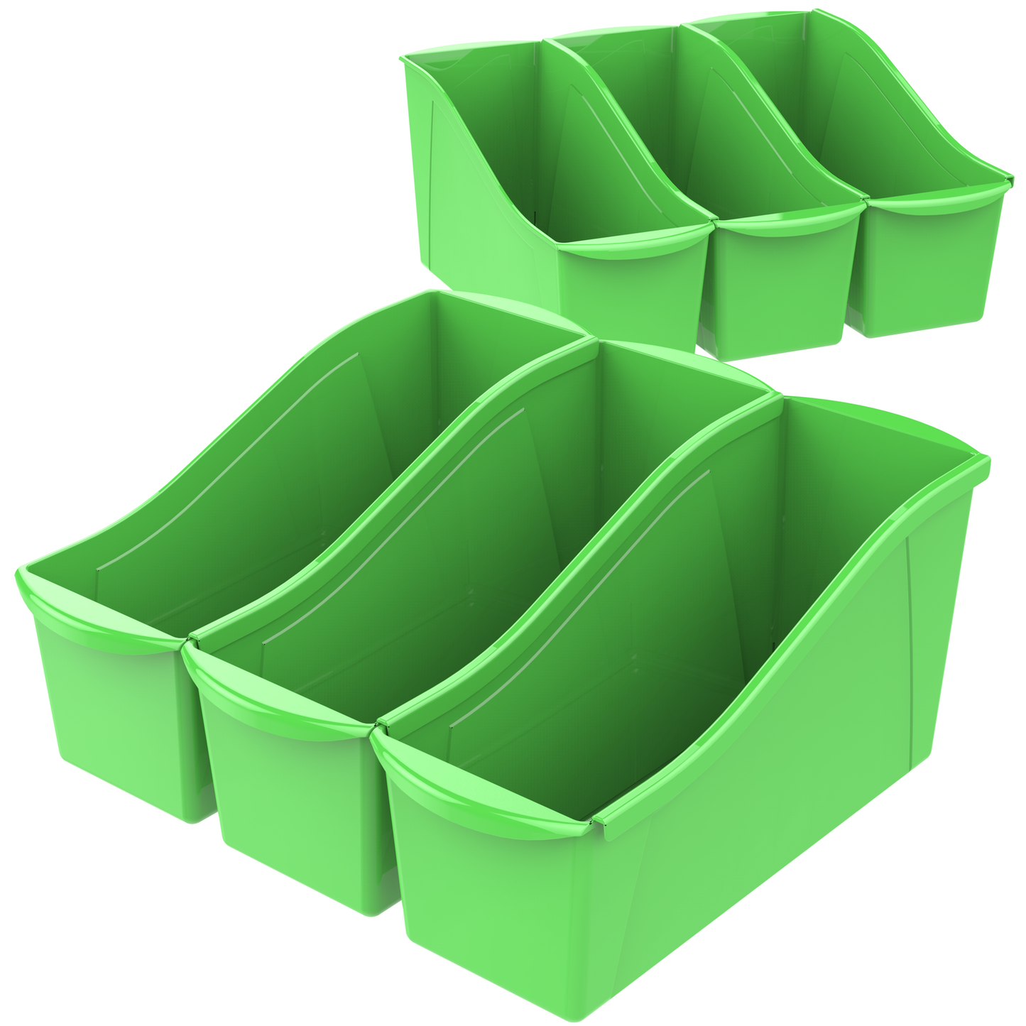 Storex Large Plastic Book and Magazine Bin, Red, 6-Pack Furniture > Cabinets & Storage > Magazine Racks Storex Green 6