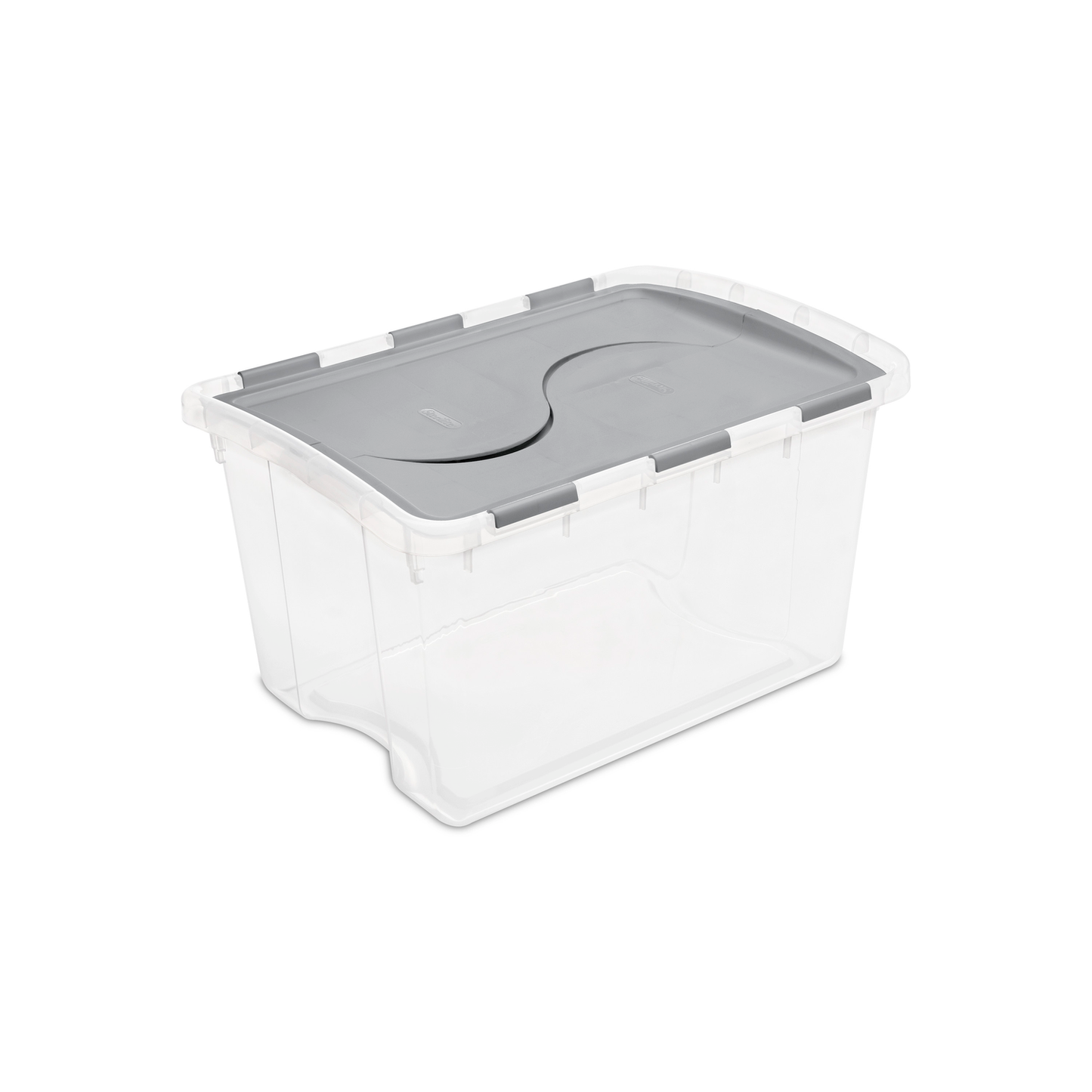 Sterilite 48 Qt. Hinged Lid Storage Box Plastic, Titanium
