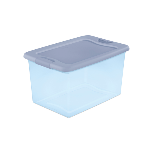 Sterilite 64 Qt. Latching Box Plastic, Blue Tint