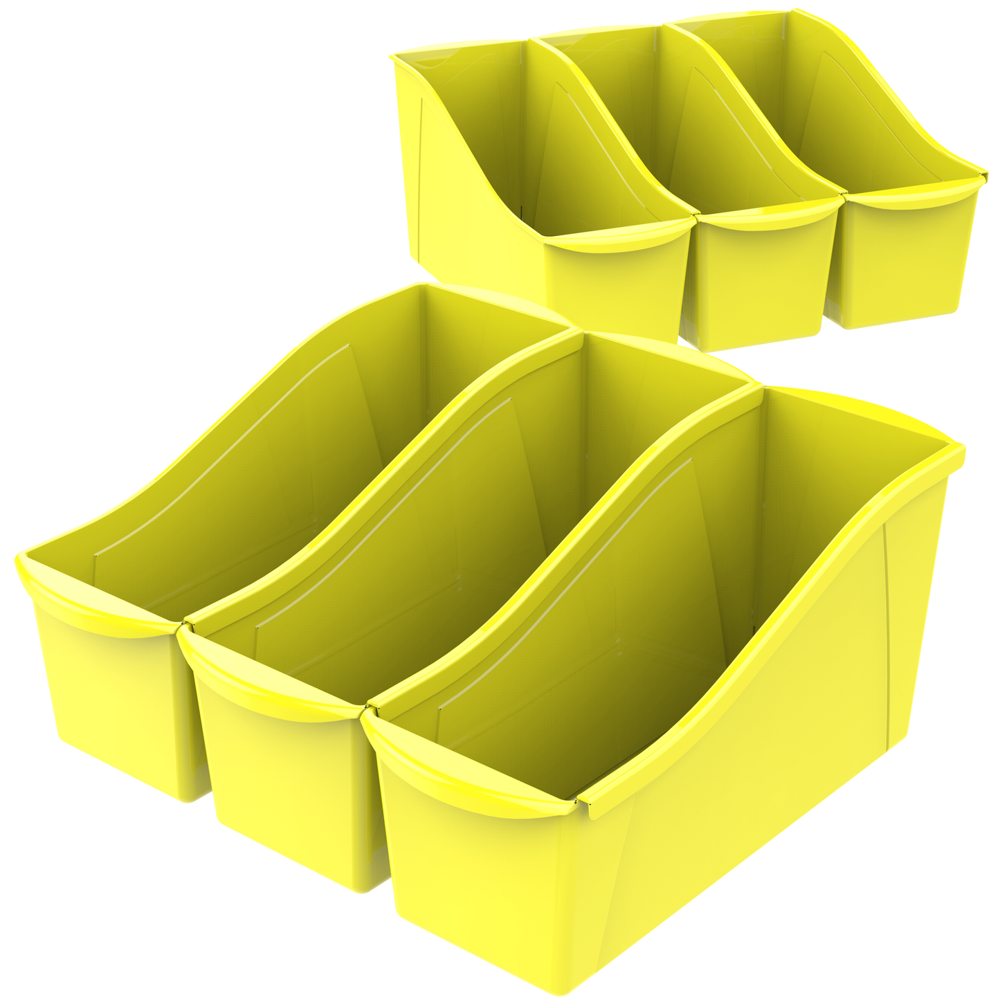 Storex Large Plastic Book and Magazine Bin, Red, 6-Pack Furniture > Cabinets & Storage > Magazine Racks Storex Yellow 6