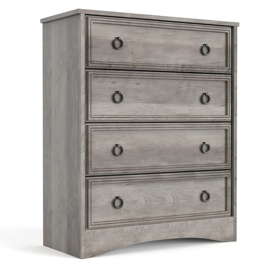 Modern 4 Drawer Dresser, Dressers for Bedroom, Tall Chest of Drawers Closet Organizers