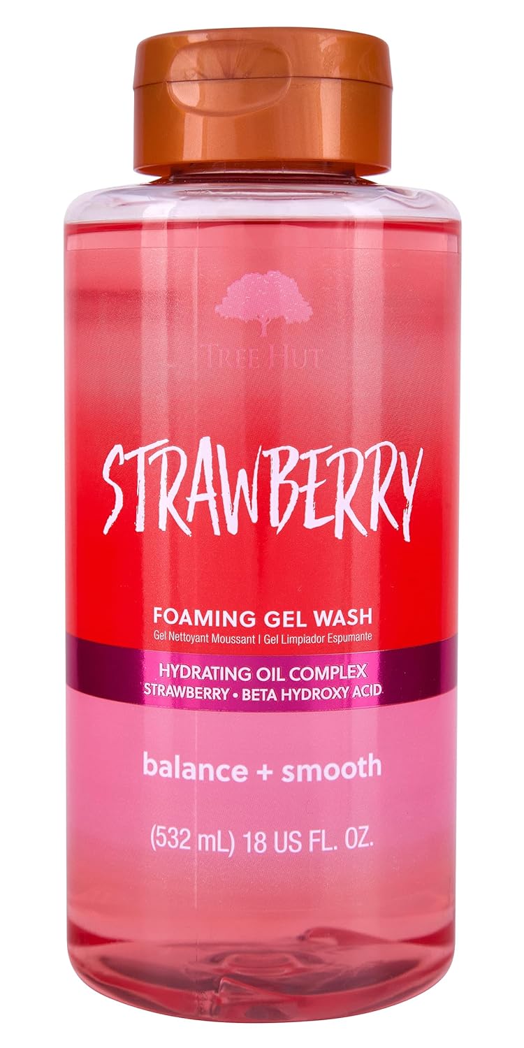 Tree Hut Strawberry Balance & Smooth Foaming Gel Wash, 18 oz