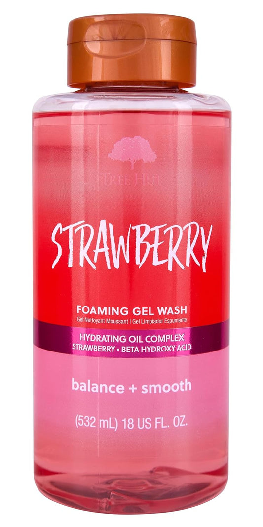 Tree Hut Strawberry Balance & Smooth Foaming Gel Wash, 18 oz