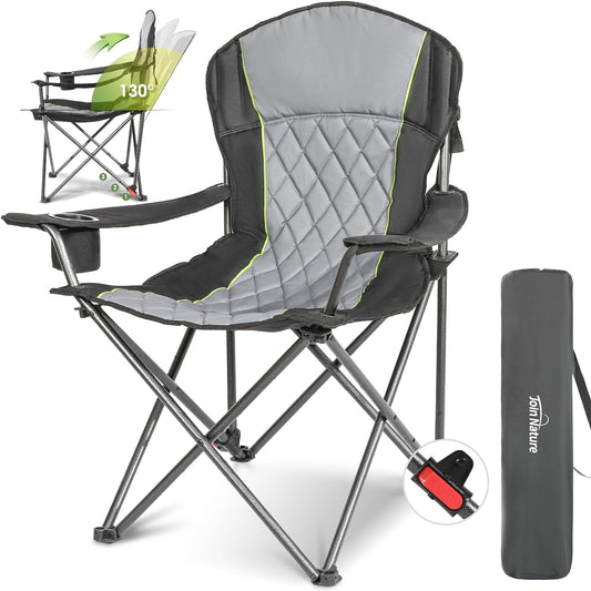3-Position Adjustable Camping Chairs for Adult Oversized Foldable Camping Chair with Reclining Back for Lawn, Garden, Sport, Outdoor, Support 330lbs