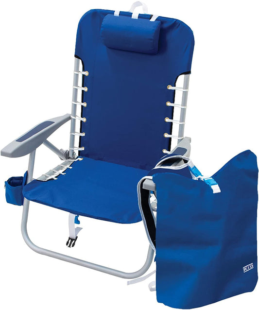 RIO Lace-up Aluminum Lightweight Removable Backpack Chair - Pacific Blue