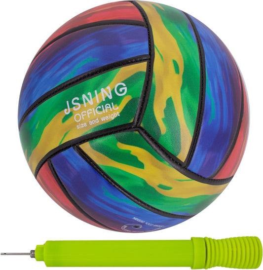 Oil Painting Volleyball,Volleyball with Pump,Volleyball Soft Touch,Volley lite for Outdoor Indoor Beach Game,Official Size 5 Volleyball,Art Cool Design