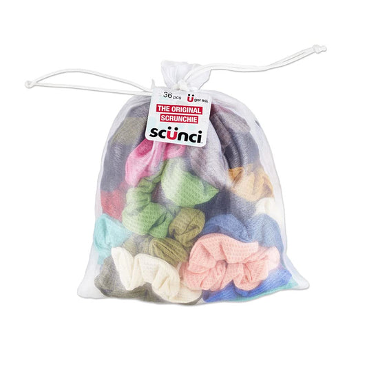 Scunci by Conair The Original Super Comfy Waffle Knit Scrunchie, Assorted Scrunchies 36 Count