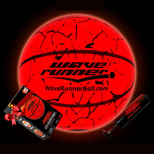 Wave Runner Glow in The Dark Basketball -Official Size 7 Light Up Toys for Night Ball Games, Regulation Size, Tap Activated - Ideal Glow Basketball Gifts and Toy Basketball for All Ages