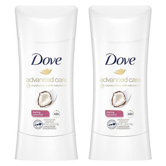 Dove Advanced Care Antiperspirant Caring Coconut Deodorant Stick for Women - 2.6 oz. (2 packs)