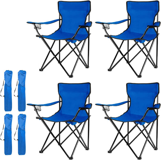 Portable Camping Chairs Enjoy The Outdoors with a Versatile Folding Chair, Sports Chair, Outdoor Chair & Lawn Chair, Blue 4-Pack
