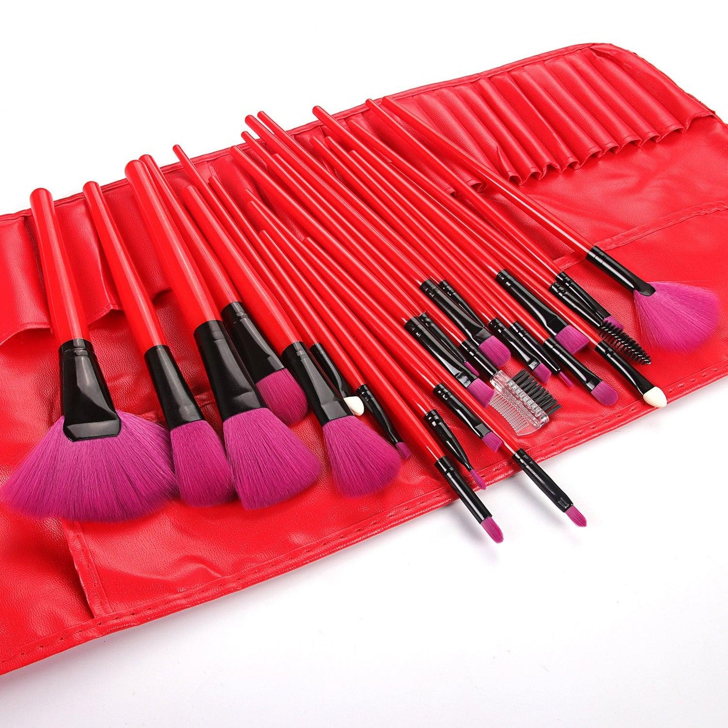 Shadowing 24 Makeup Brushes Set, Brownnatural Wood - amazitshop
