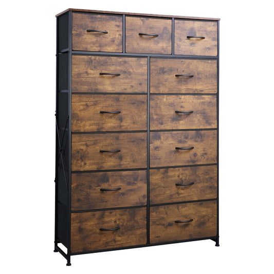 Tall Dresser for Bedroom with 13 Drawers, Storage Dresser Organizer Unit, Fabric Dresser
