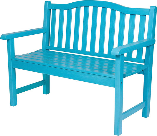 Belfort II 45 in. Aqua Wood Outdoor Bench-$150