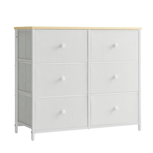 Bedroom, Chest, 6 Drawer, Closet Fabric Dresser with Metal Frame