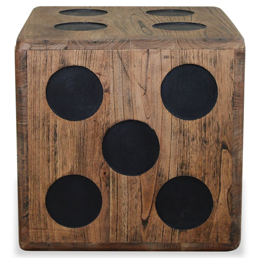 Storage Box Mindi Wood 15.7&quot;X15.7&quot;X15.7&quot; Dice Design
