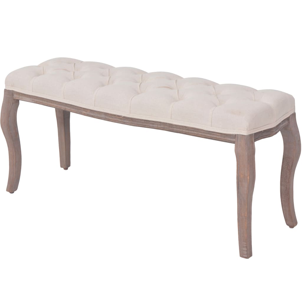 Bench Linen Solid Wood 43.3&quot; X 15&quot; X 18.9&quot;
