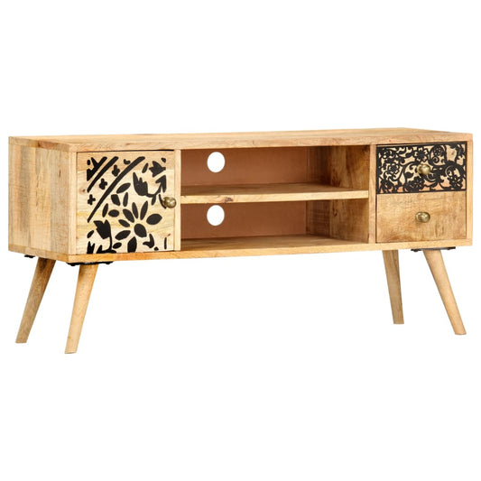Tv Stand 39.4&quot;X11.8&quot;X17.7&quot; Solid Wood Mango