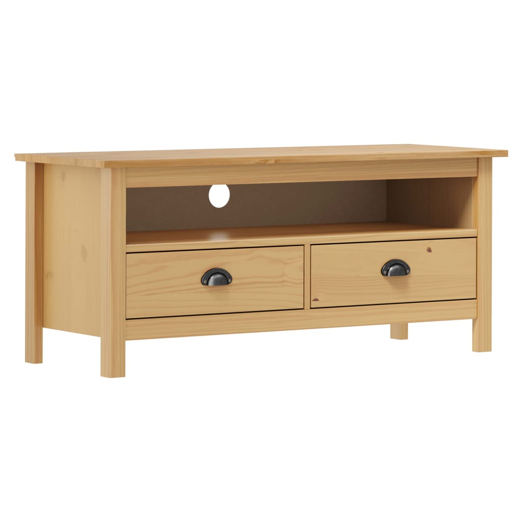 Tv Stand Hill 43.3&quot;X5.7&quot;X8.5&quot; Solid Pine Wood