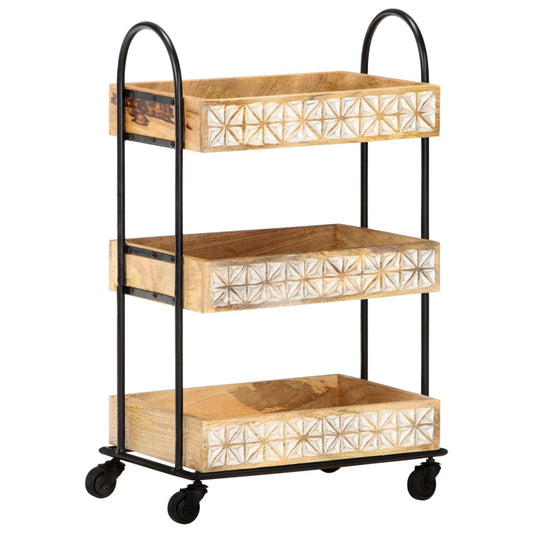 3-Tier Kitchen Trolley 18.1&quot;X11.8&quot;X29.9&quot; Solid Mango Wood