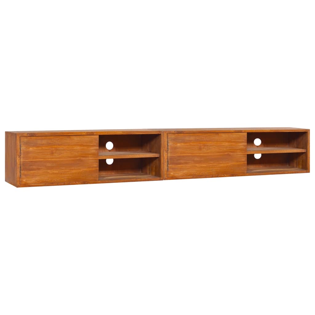 Wall-Mounted Tv Stand Solid Wood Teak