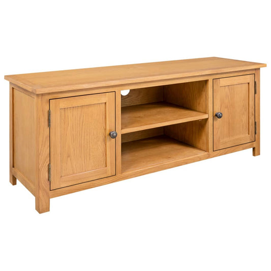 Tv Stand 43.3&quot;X13.8&quot;X17.3&quot; Solid Oak Wood