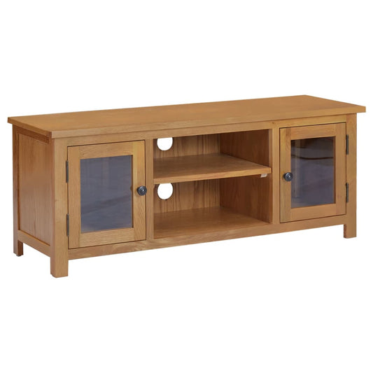 Tv Stand 43.3&quot;X13.8&quot;X17.3&quot; Solid Oak Wood