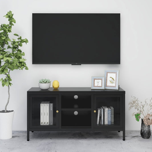 Tv Stand 4.3&quot;X3.8&quot;X20.5&quot; Steel And Glass