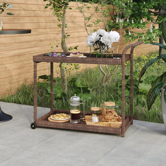 Bar Cart 39.4&quot;X17.7&quot;X32.7&quot; Poly Rattan