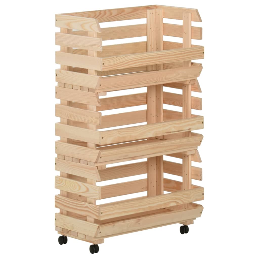 Vegetable Trolley Solid Wood Pine