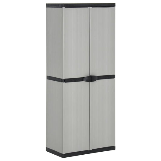 Garden Storage Cabinet With 3 Shelves Gray&Black 26.8&quot;X15.7&quot;X66.1&quot;