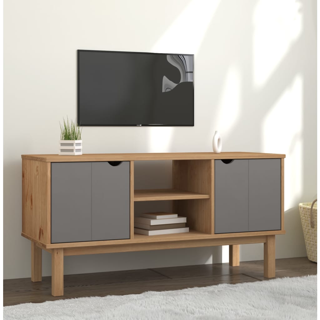Tv Stand Otta 44.7&quot;X6.9&quot;X22.4&quot; Solid Wood Pine