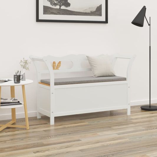 Bench White 42.1&quot;X17.7&quot;X29.7&quot; Solid Wood Fir