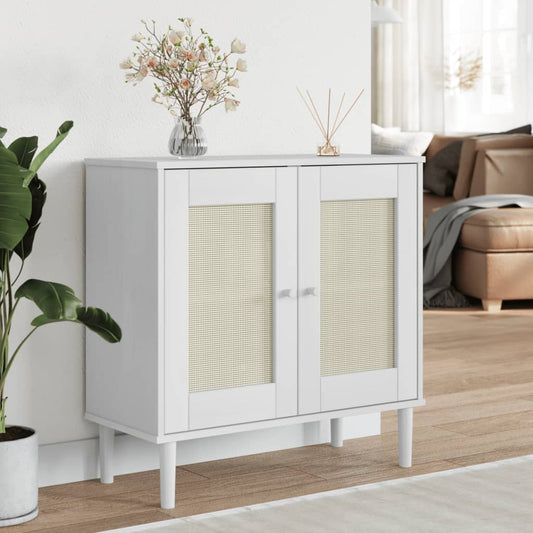 Sideboard Senja Rattan Look 3.5&quot;X3.8&quot;X3.5&quot; Solid Wood Pine