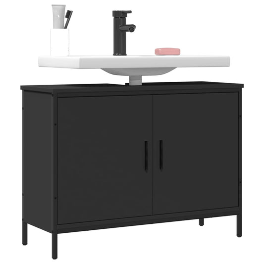 Bathroom Sink Cabinet Black 31.5&quot;X11.8&quot;X23.6&quot; Engineered Wood