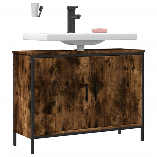Bathroom Sink Cabinet Smoked Oak 31.5&quot;X11.8&quot;X23.6&quot; Engineered Wood