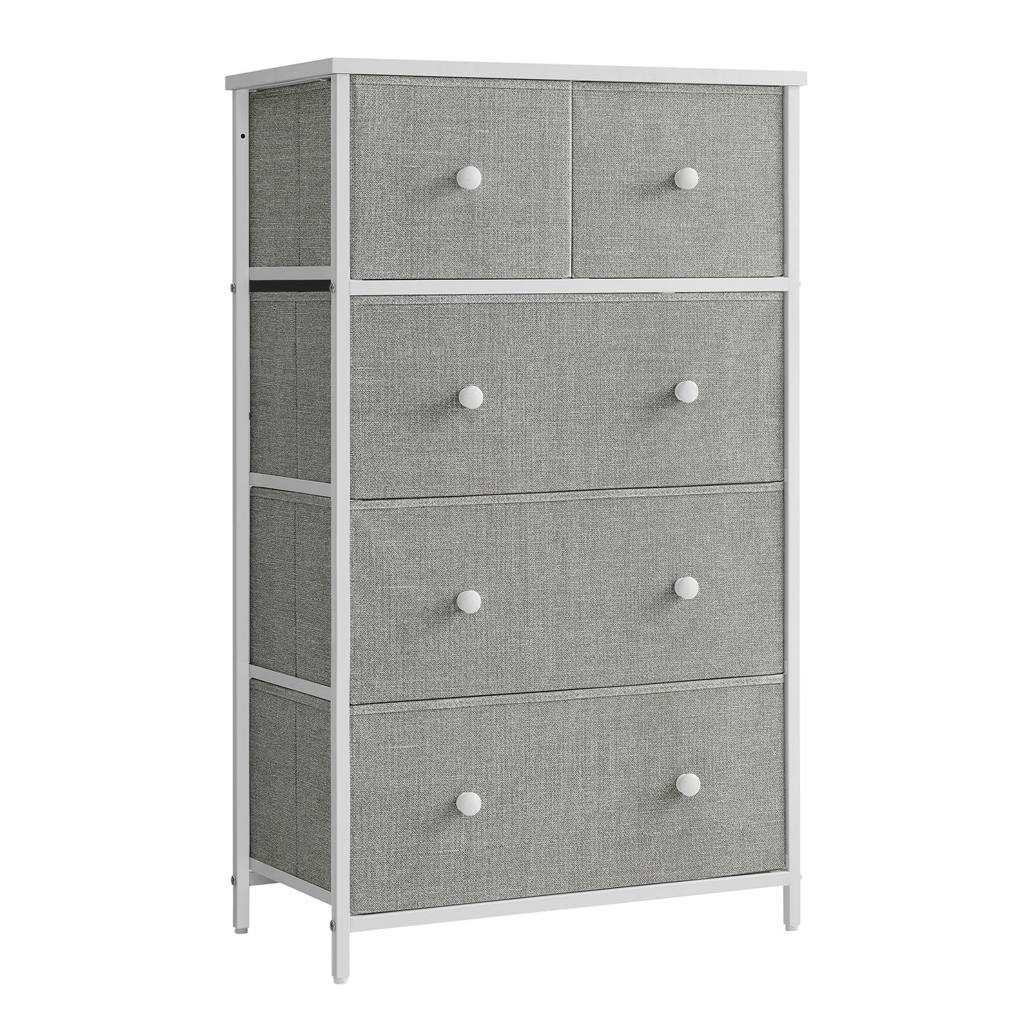 Drawer Dresser, Storage Dresser Tower with 5 Fabric Drawers, Dresser Unit, Hallway