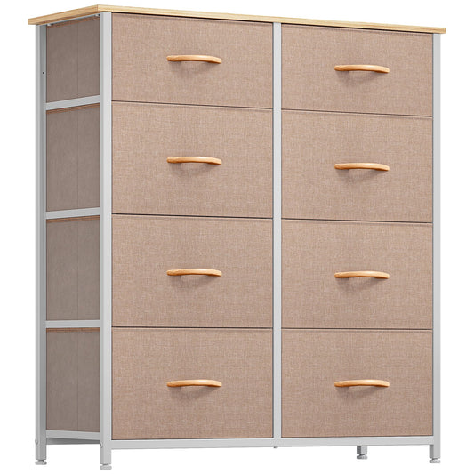Dresser for Bedroom, Tall Dresser with 8 Drawers, Chest of Drawers for Closet