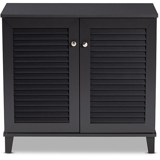 Coolidge Dark Grey Finished 4-Shelf Wood Shoe Storage Cabinet